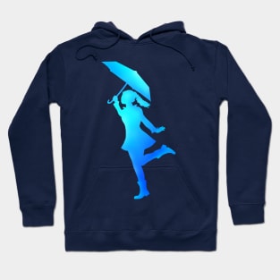 Lady Silhouette Dancing with Umbrella Hoodie